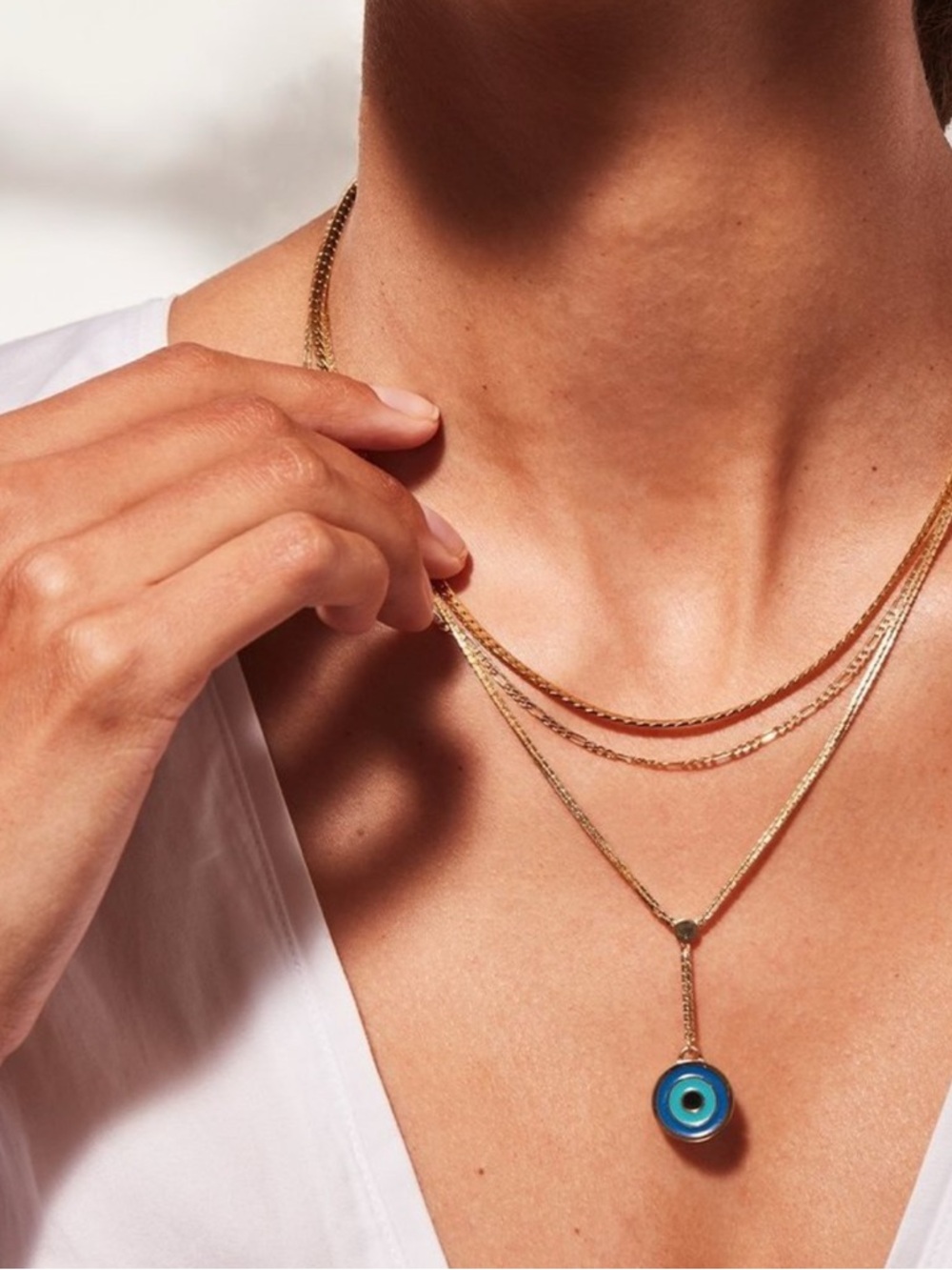Revolve x JENNY BIRD Evil Eye Layered Necklace in Gold